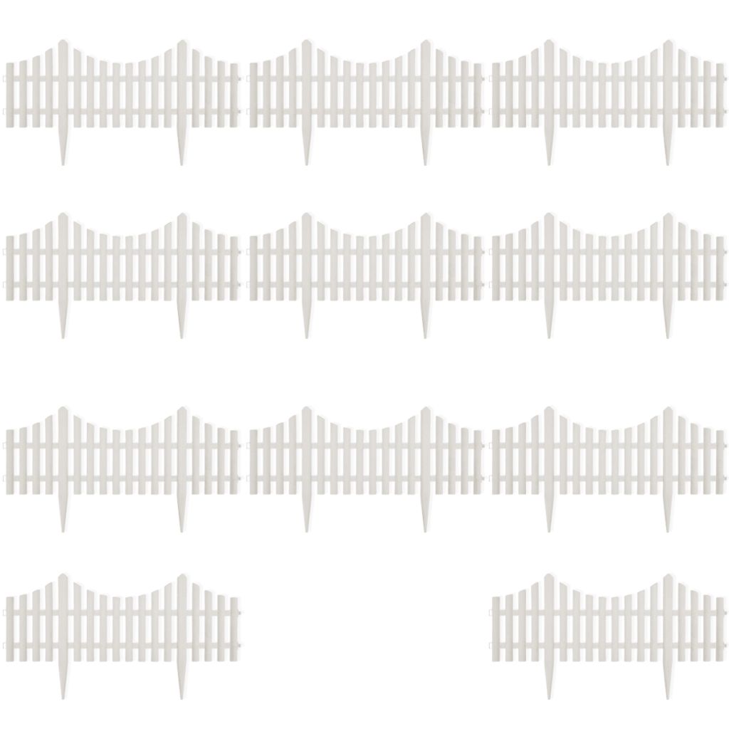 17er Set Gartenzaun 10 m Beeteinfassung Beetumrandung Weiß