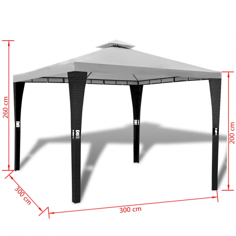 Gartenpavillon mit Dach 3 x 3 m Cremeweiß