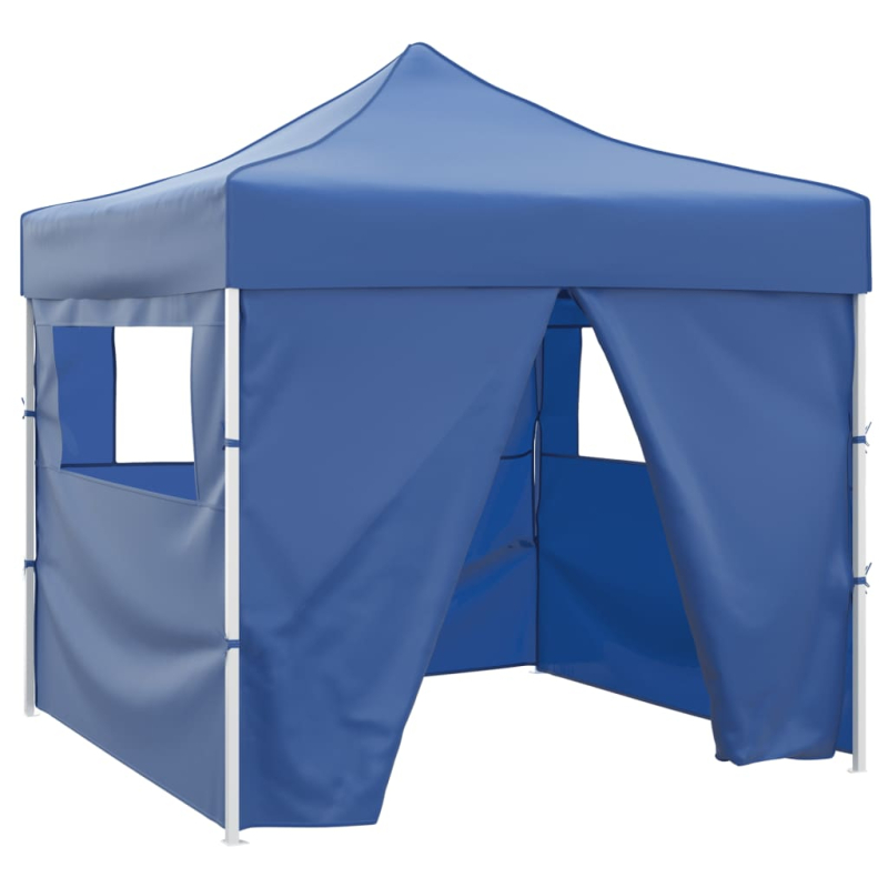 Faltzelt 3x3 m Blau 4 Seitenwände
