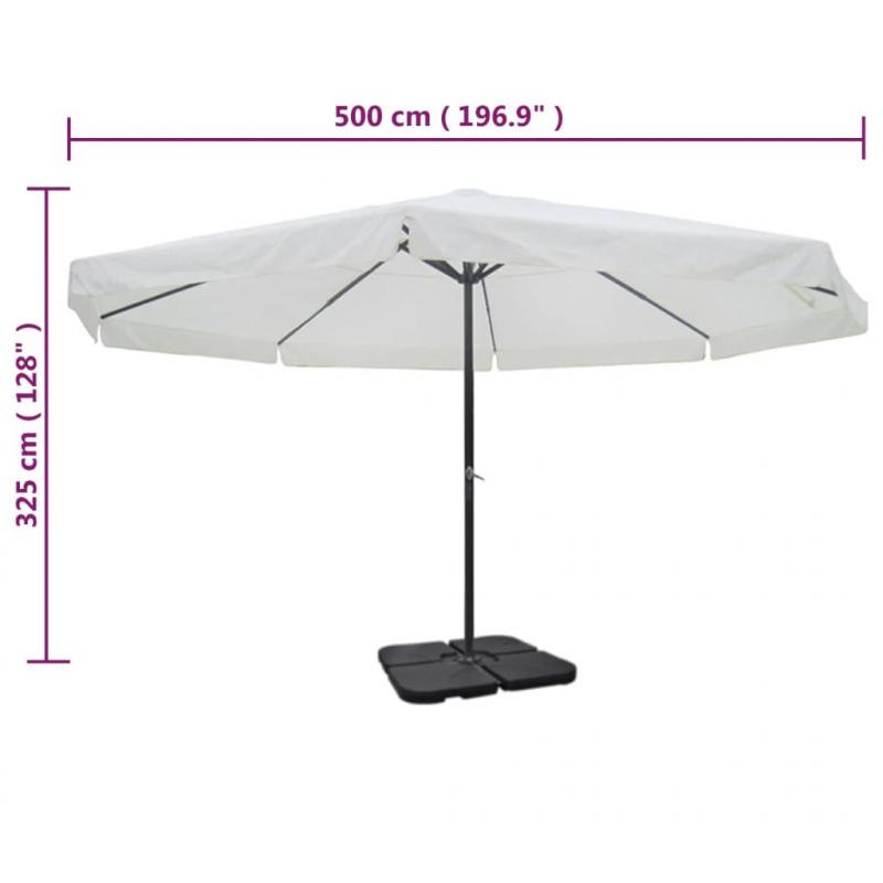 Sonnenschirm Aluminium Tragbarer Sonnenschirmständer Weiß