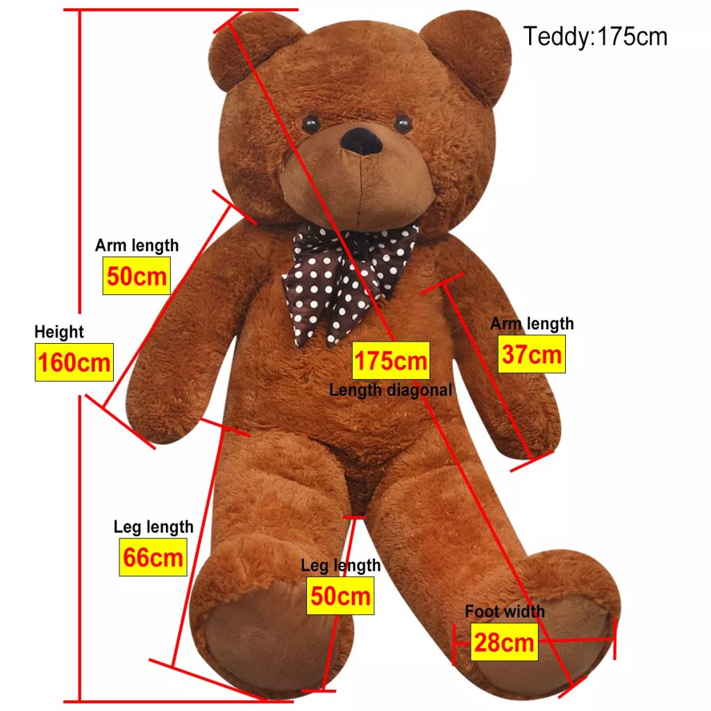 Weicher XXL-Plüsch-Teddybär Braun 160 cm