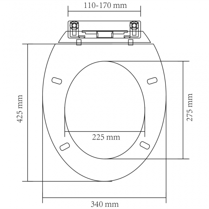 Toilettensitz mit Absenkautomatik Weiß Oval