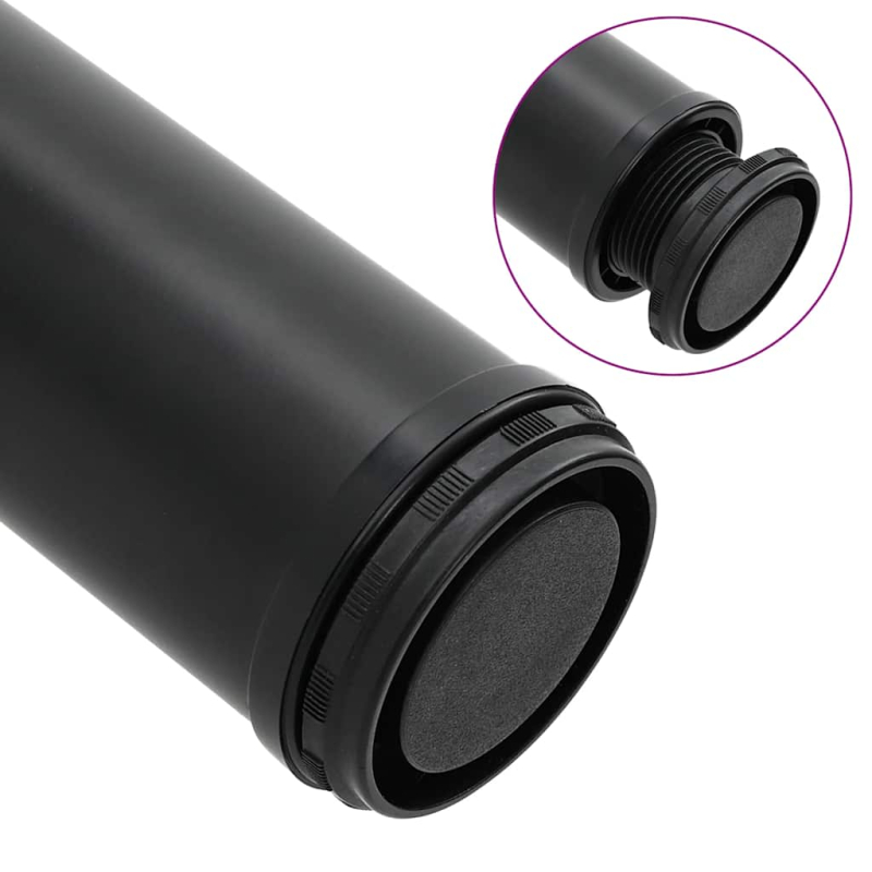 4 höhenverstellbare Tischbeine Schwarz 870 mm