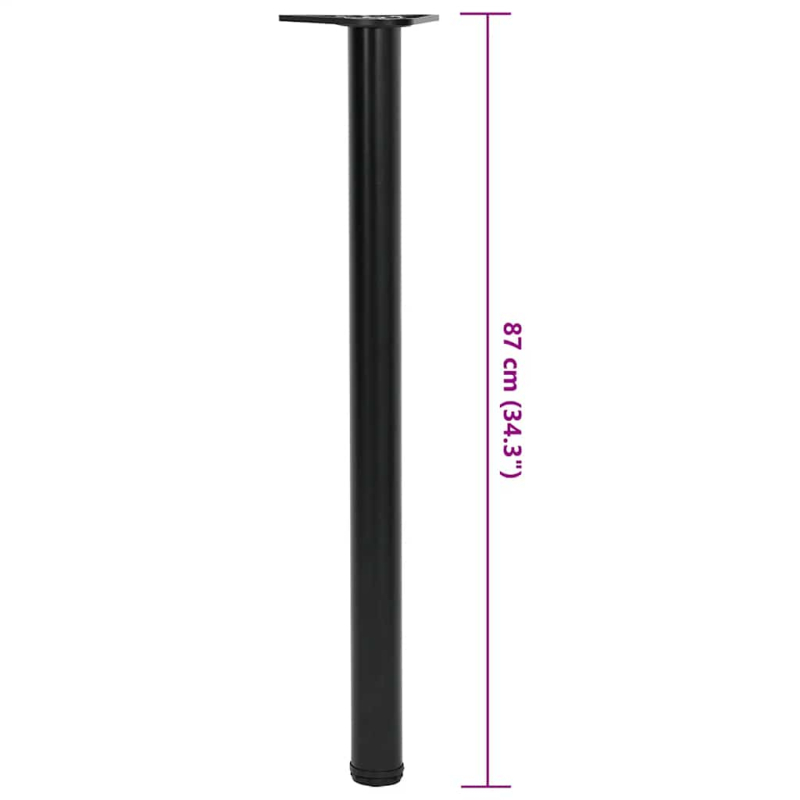 4 höhenverstellbare Tischbeine Schwarz 870 mm