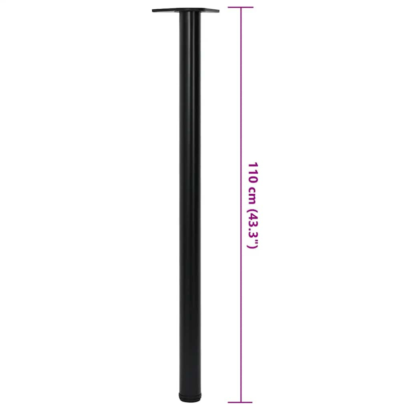 4x höhenverstellbares Tischbein Schwarz 1100 mm
