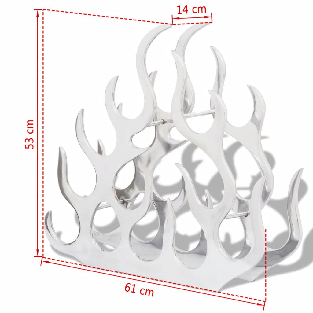 Flaschenregal für 11 Flaschen Silbern Aluminium