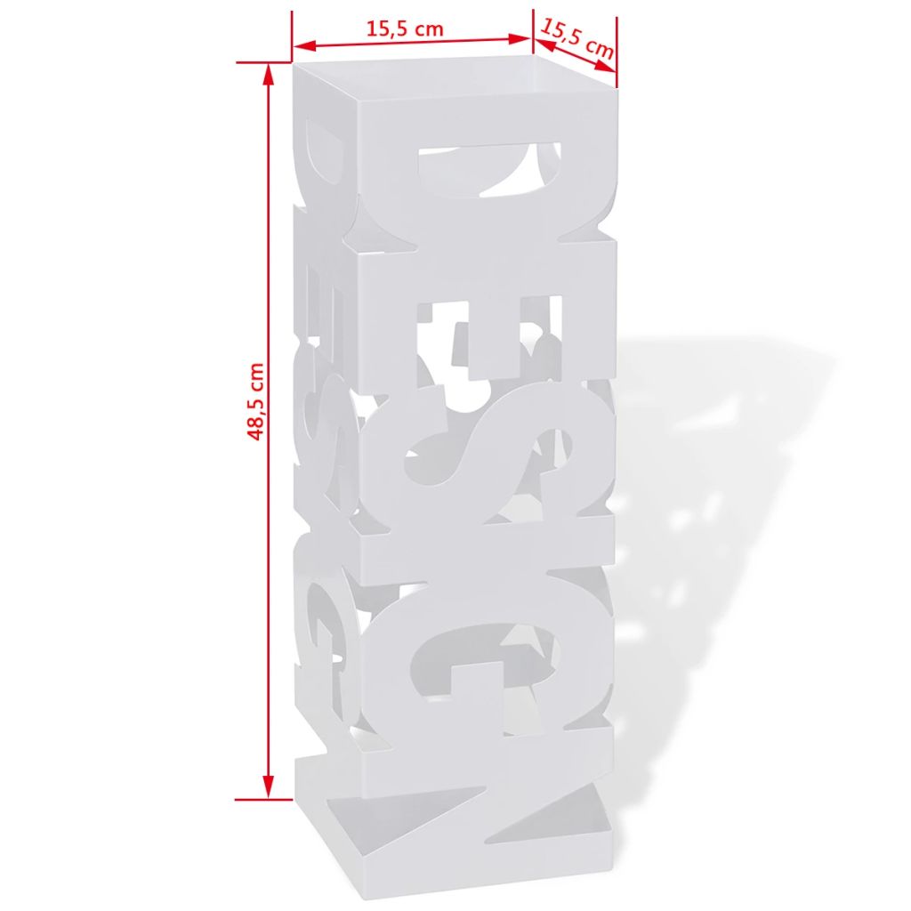 Schirmhalter Schirmständer Gehstöcke Stahl weiß quadratisch 48,5 cm