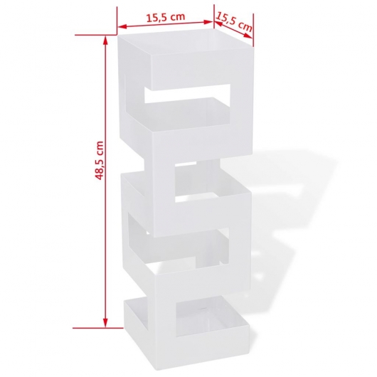 Schirmständer Schirmhalter Gehstock Stahl quadratisch weiß 48,5 cm