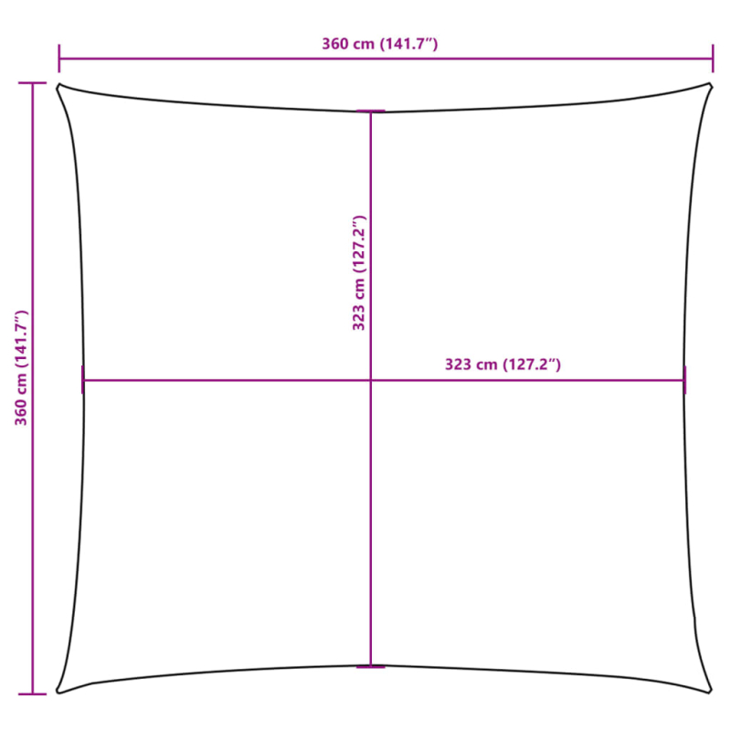 Sonnensegel Oxford-Gewebe Quadratisch 3,6x3,6 m Anthrazit
