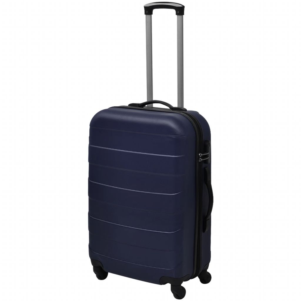 3-tlg. Hartschalen-Reisekoffer-Set Trolley Blau