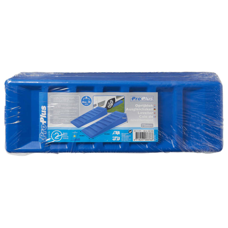 ProPlus 2-tlg. Reisemobil-Nivellierer-Set 75 mm Kunststoff Blau