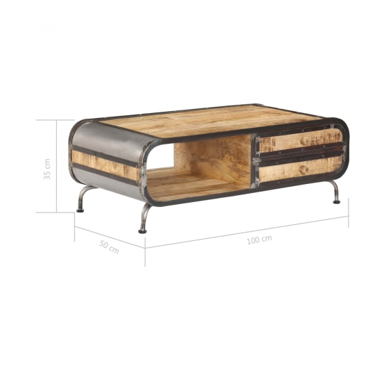 Couchtisch 100 x 50 x 35 cm Mango-Massivholz