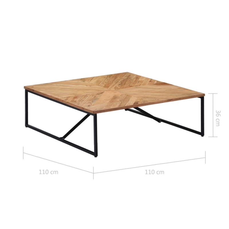 Couchtisch 110x110x36 cm Massivholz Akazie