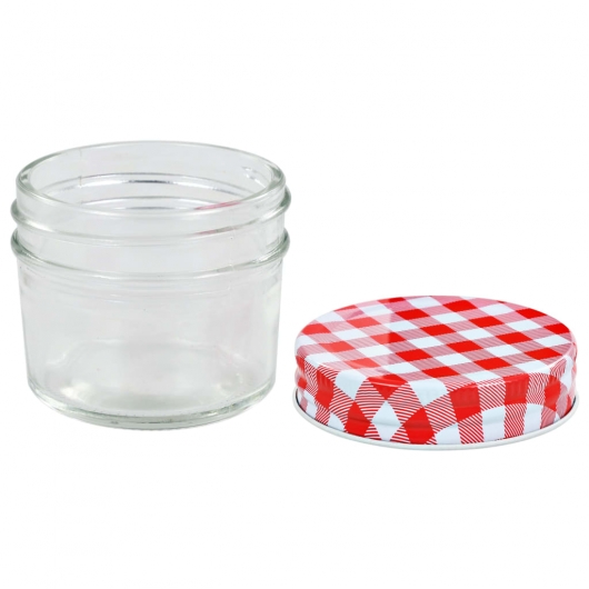 Marmeladengläser mit Weißen/Roten Deckeln 24 Stk. 110 ml