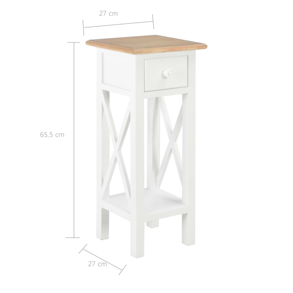 Beistelltisch Weiß 27 x 27 x 65,5 cm Holz