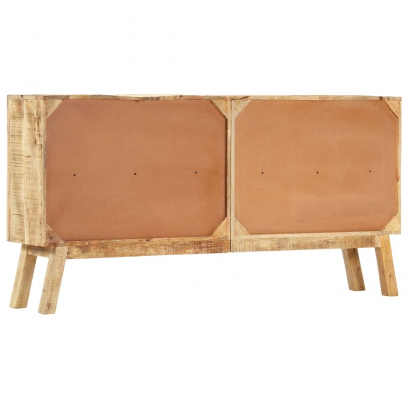 Sideboard Braun und Schwarz 160×30×80 cm Raues Mangoholz