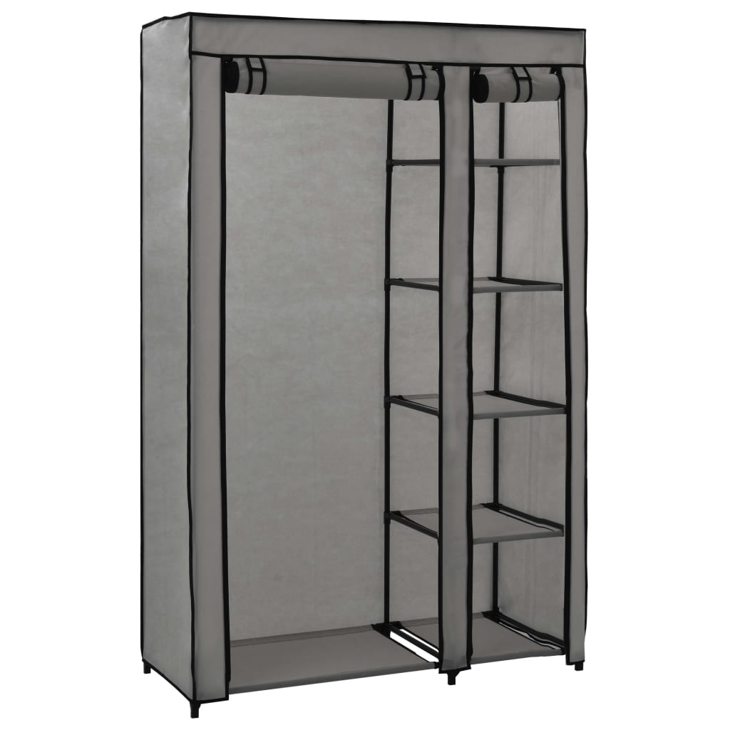 Faltschrank Grau 110x45x175 cm Stoff