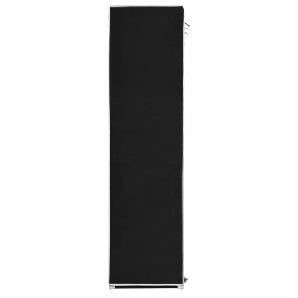 Kleiderschrank mit Fächern Stangen Schwarz 150x45x175cm Stoff