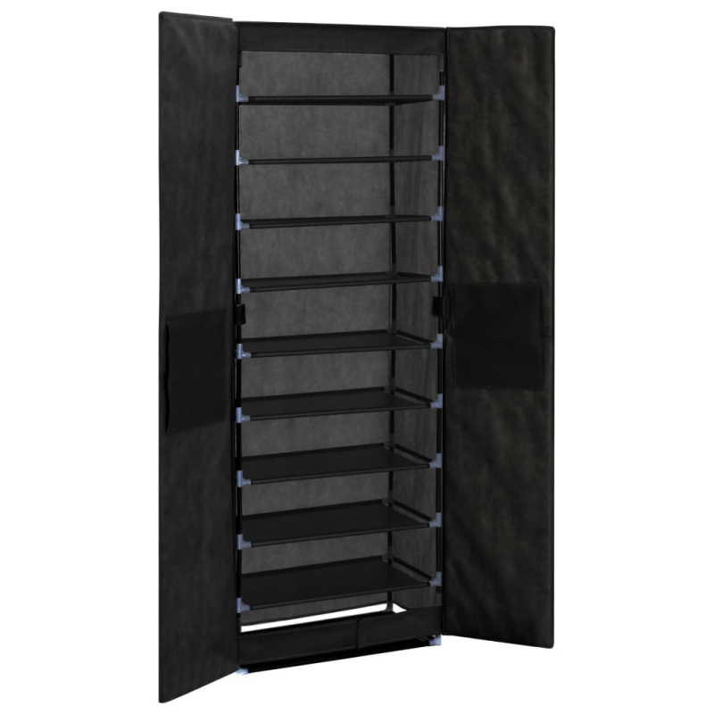 Schuhschrank Schwarz 60x30x166 cm Stoff