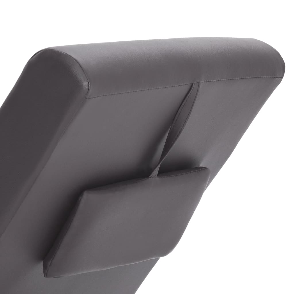 Massage Chaiselongue mit Kissen Grau Kunstleder