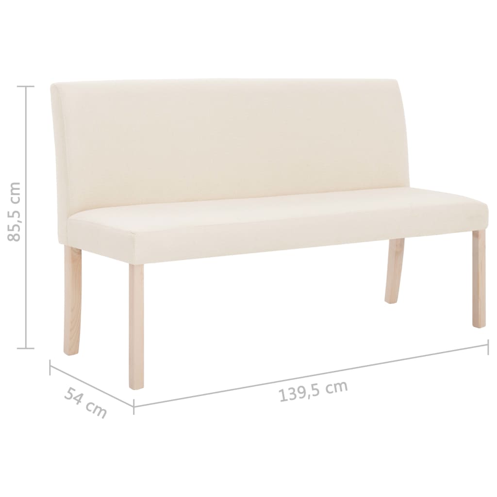 Sitzbank 139,5 cm Cremeweiß Polyester