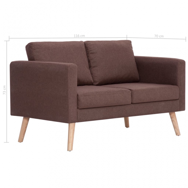 2-Sitzer-Sofa Stoff Braun