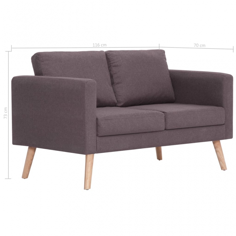 2-Sitzer-Sofa Stoff Taupe