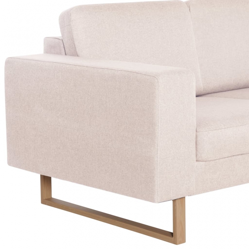 2-Sitzer-Sofa Stoff Cremeweiß