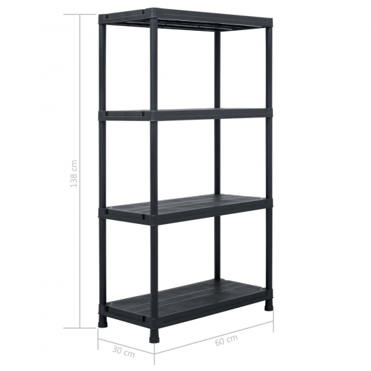 Lagerregale 2 Stk. Schwarz 60 x 30 x 138 cm Kunststoff