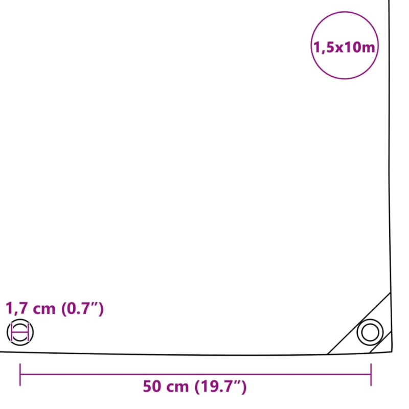 Abdeckplane 650 g/m² 1,5 x 10 m Blau