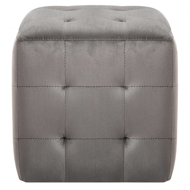 Nachttische 2 Stk. Grau 30×30×30 cm Samtstoff