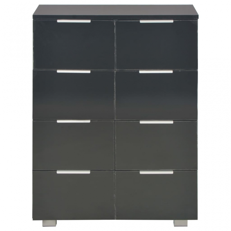 Sideboard Hochglanz-Schwarz 60x35x80 cm Holzwerkstoff