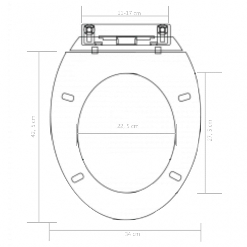 Toilettensitz mit Absenkautomatik und Quick-Release Schwarz