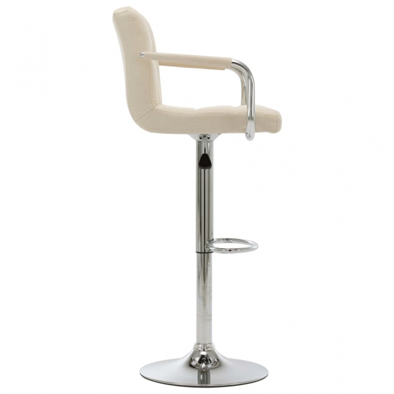 Barhocker 2 Stk. Creme Stoff