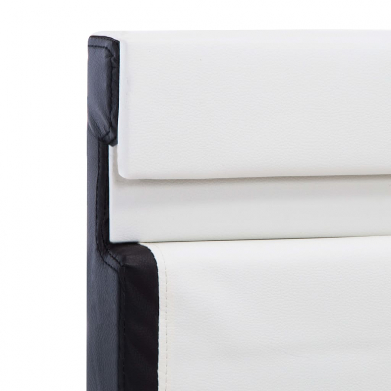 Bettgestell mit LED Weiß Kunstleder 160×200 cm