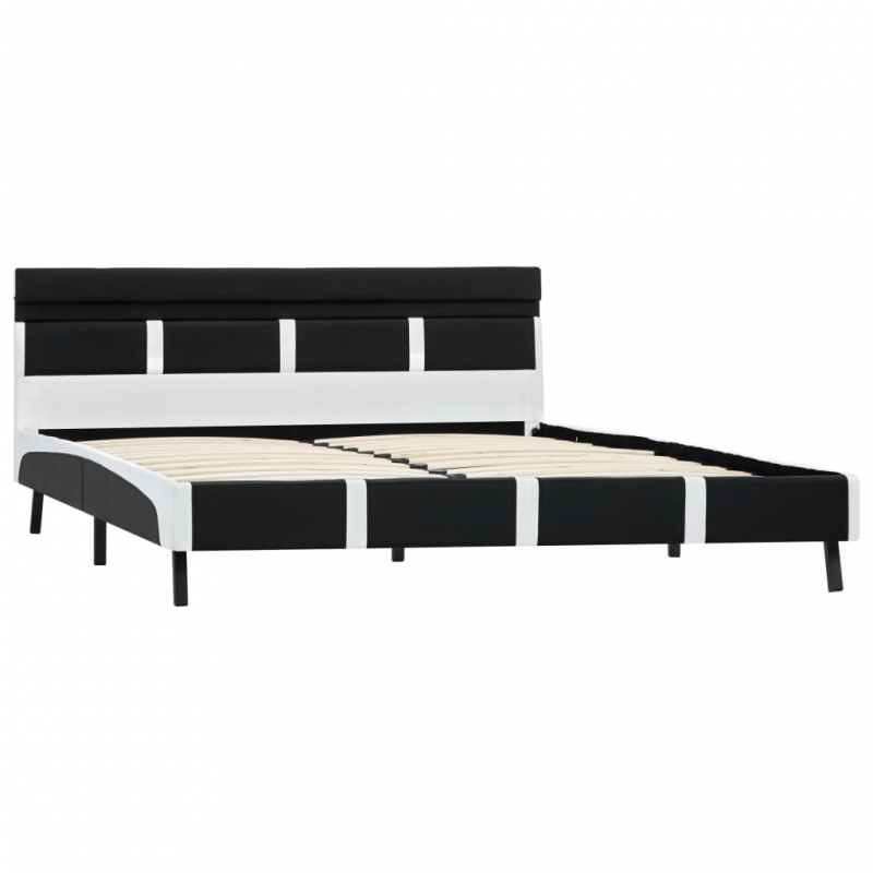 Bett mit LED-Beleuchtung ohne Matratze Schwarz 120x200 cm