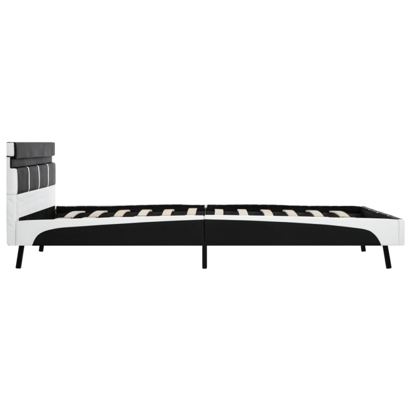 Bettgestell mit LED Schwarz Kunstleder 160x200 cm