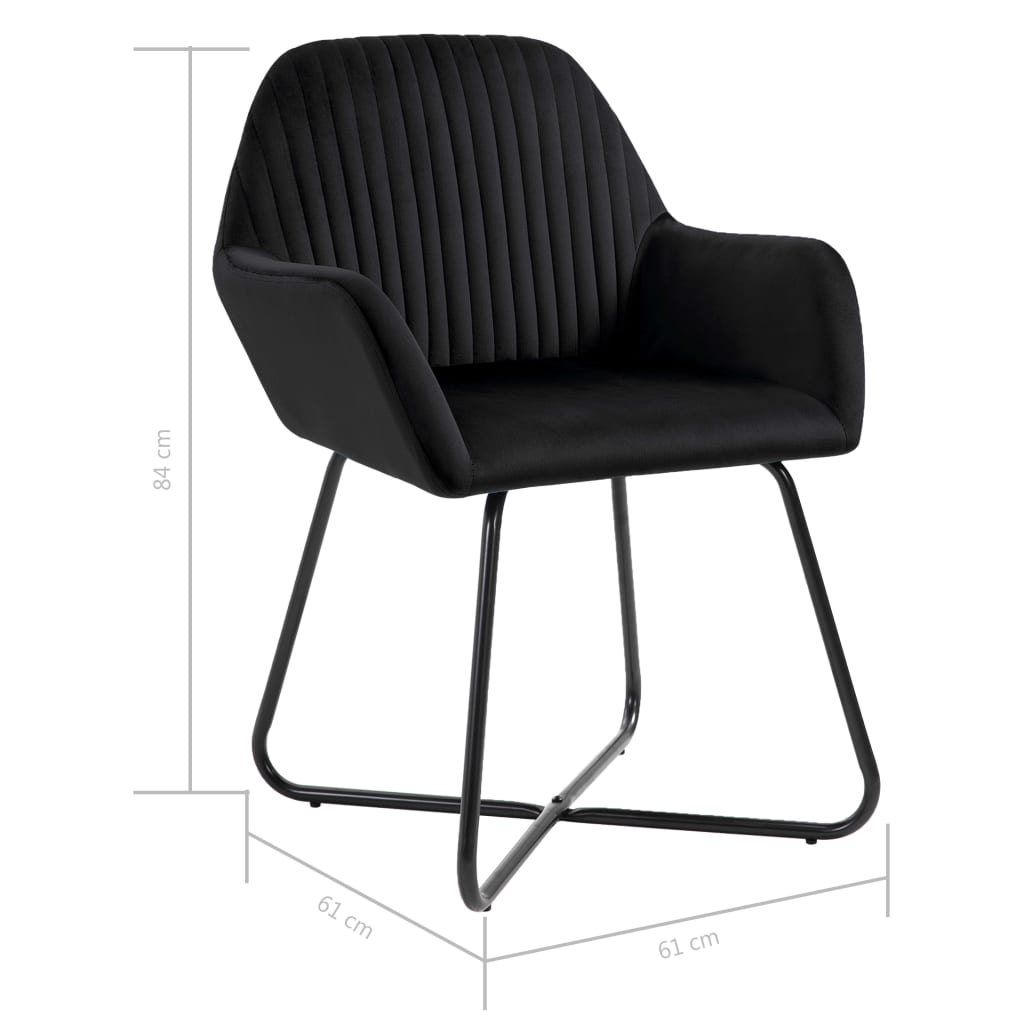 Esszimmerstühle 2 Stk. Schwarz Samt