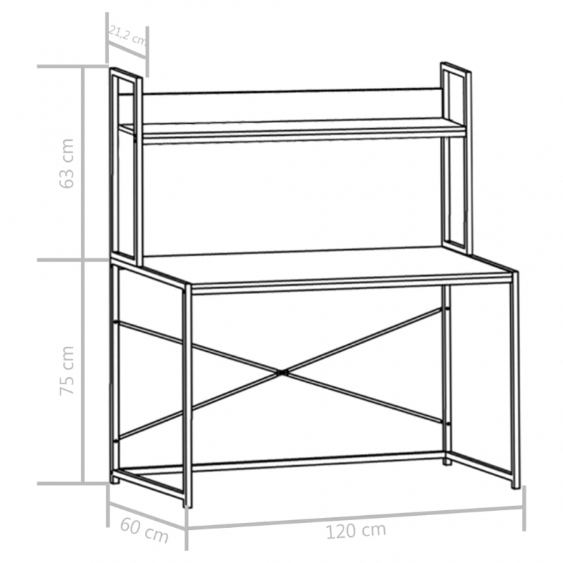 Computertisch Schwarz 120×60×138 cm