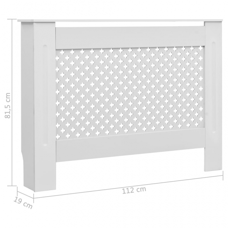 Heizkörperabdeckung Weiß 112×19×81,5 cm MDF