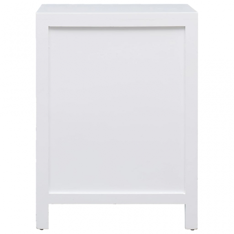 Nachttisch Weiß 38×28×52 cm Paulownia Holz