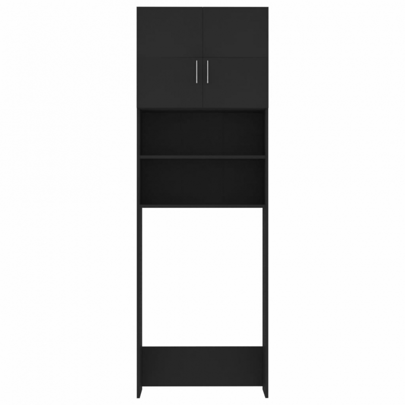 Waschmaschinenschrank Schwarz 64x25,5x190 cm Holzwerkstoff