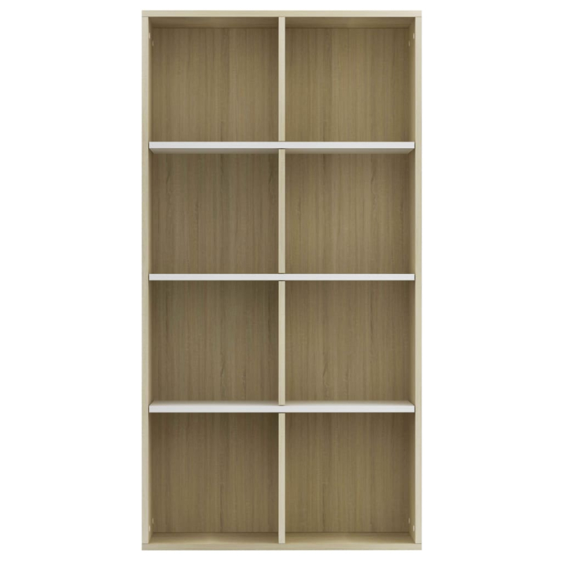 Bücherregal/Sideboard Weiß Sonoma-Eiche 66×30×130 cm