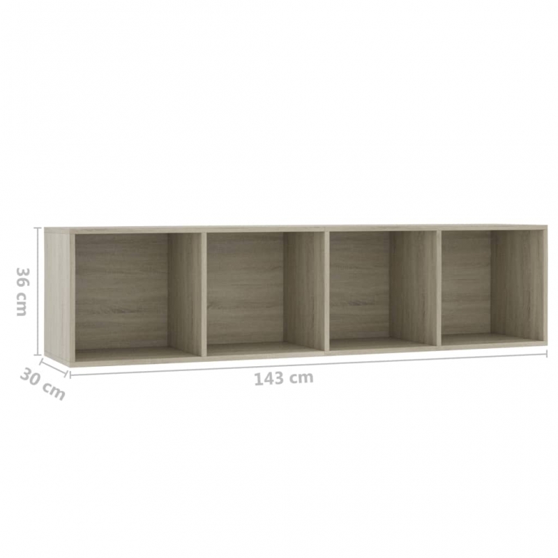 Bücherregal/TV-Schrank Sonoma-Eiche 143×30×36 cm