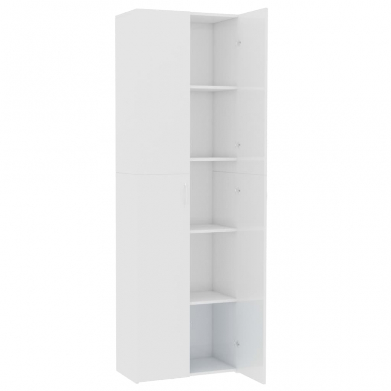 Büroschrank Hochglanz-Weiß 60x32x190 cm Holzwerkstoff