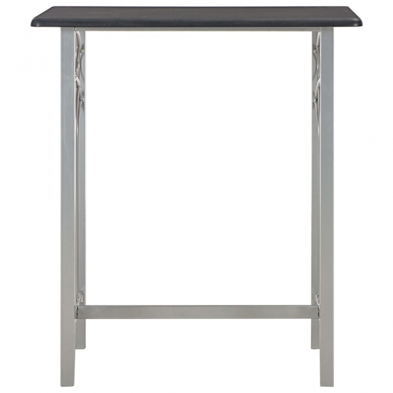 3-tlg. Bar-Set Holz und Stahl Schwarz