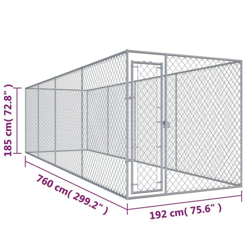 Outdoor-Hundezwinger 760x192x185 cm