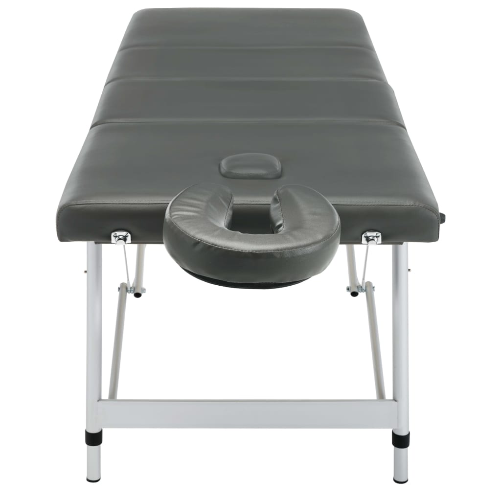 Massagetisch mit 4 Zonen Aluminiumrahmen Anthrazit 186×68 cm