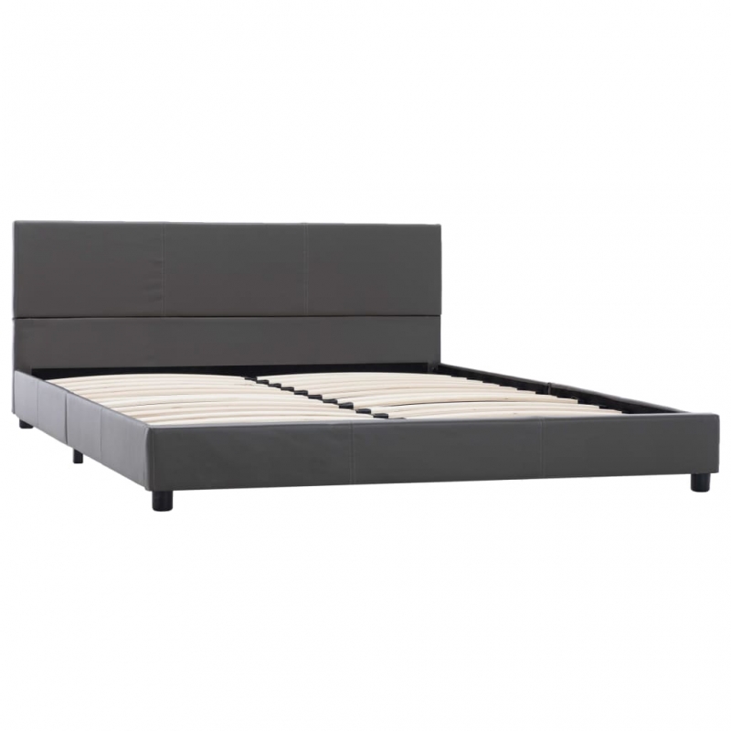 Bettgestell Grau Kunstleder 120x200 cm