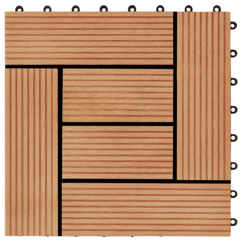 22 Stk. Terrassenfliesen 30 x 30 cm 2 qm WPC Teakholzfarbe